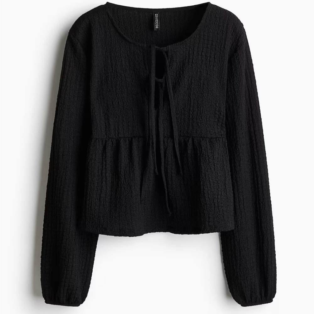 Top Crinkled Jersey Long-Sleeve